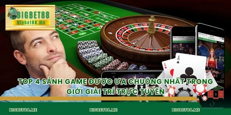 Top 4 sảnh game được ưa chuộng nhất trong giới giải trí trực tuyến