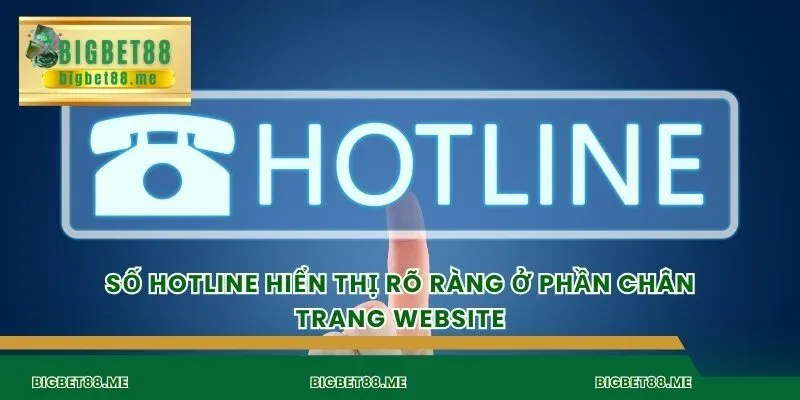 Số hotline hiển thị rõ ràng ở phần chân trang website
