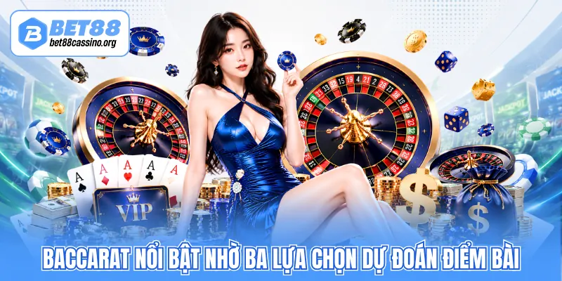 Baccarat nổi bật nhờ ba lựa chọn dự đoán điểm bài